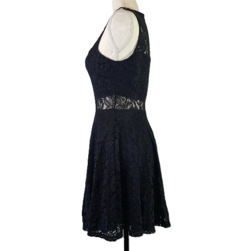 Lulus Everleigh Black Lace Mini Fit & Flare Dress Lined Sleeveless Size S - Picture 2 of 16